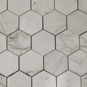 Carrara White 3 inch Hexagon